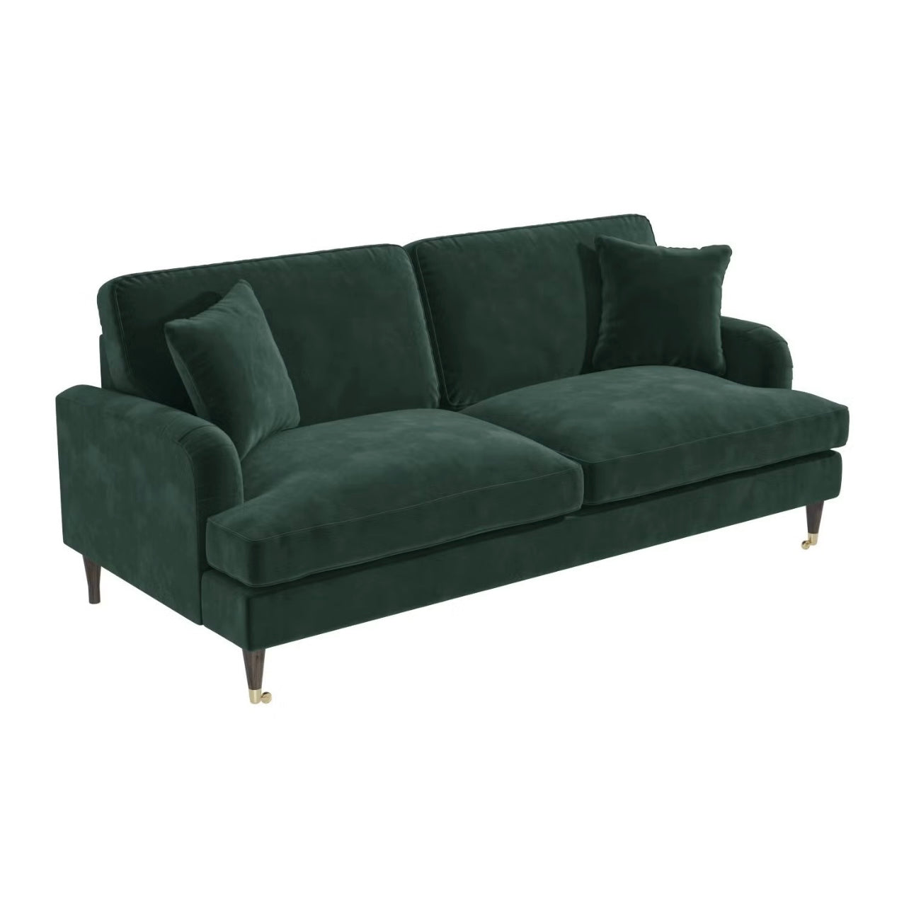 Velvet Sofa 3 Seater Couch Upholstered with Cushions