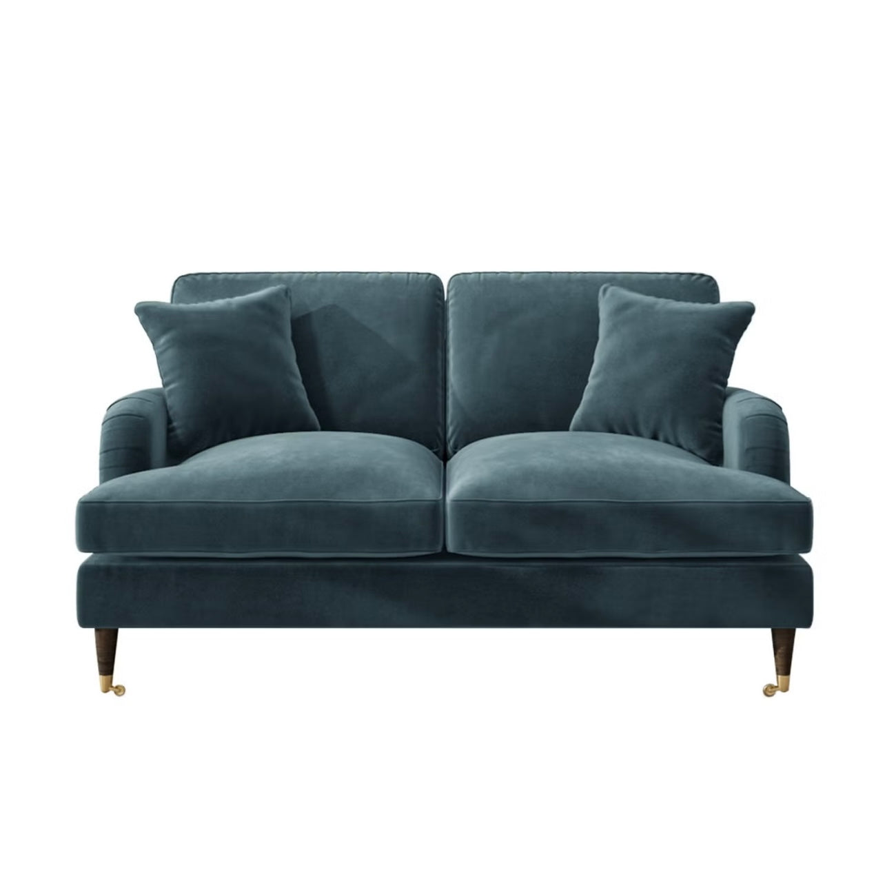 Velvet Sofa 2 Seater Couch Upholstered with Cushions