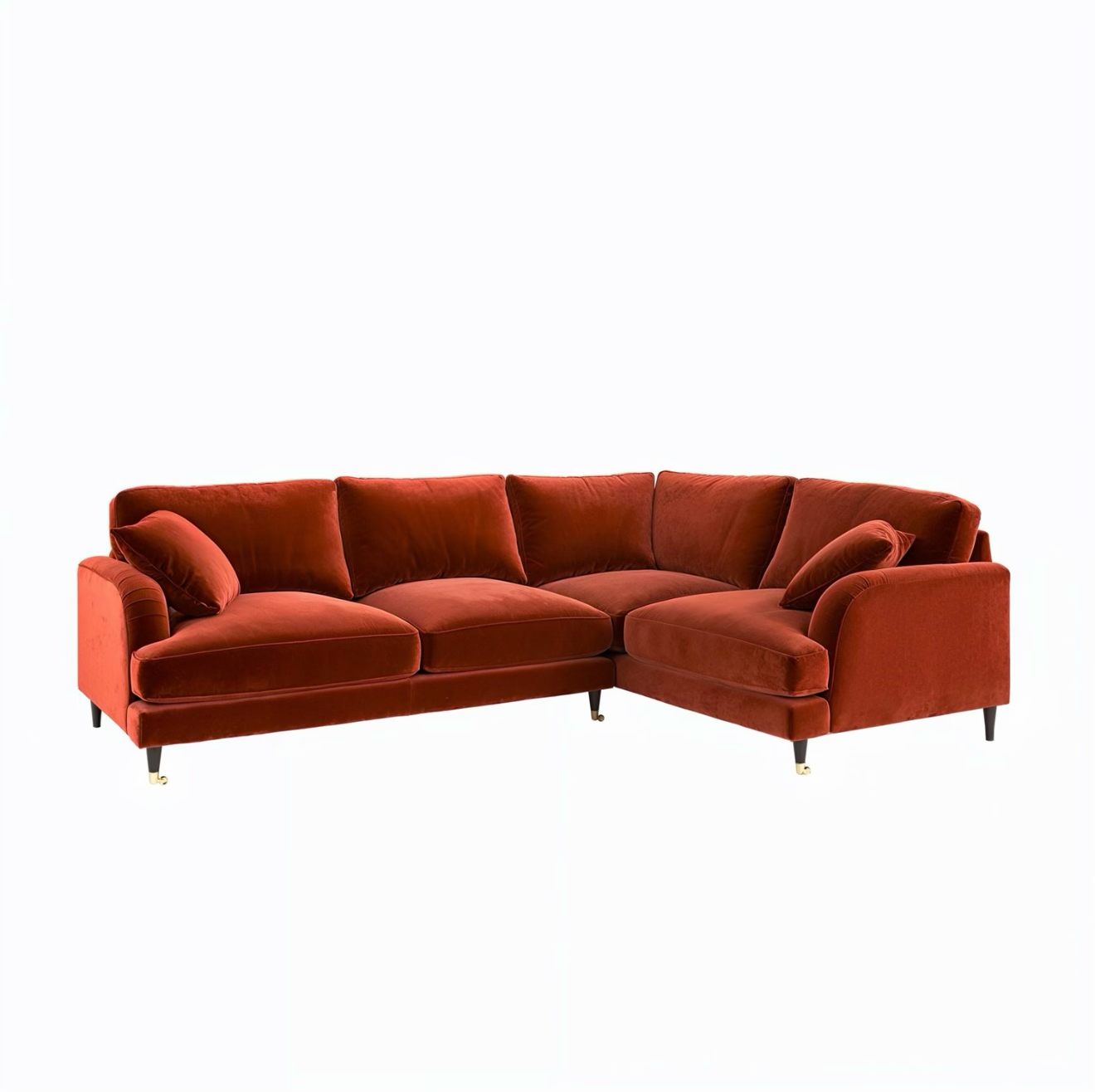 4 Seater Sofa L-Shaped Velvet Corner Couch with Cushions