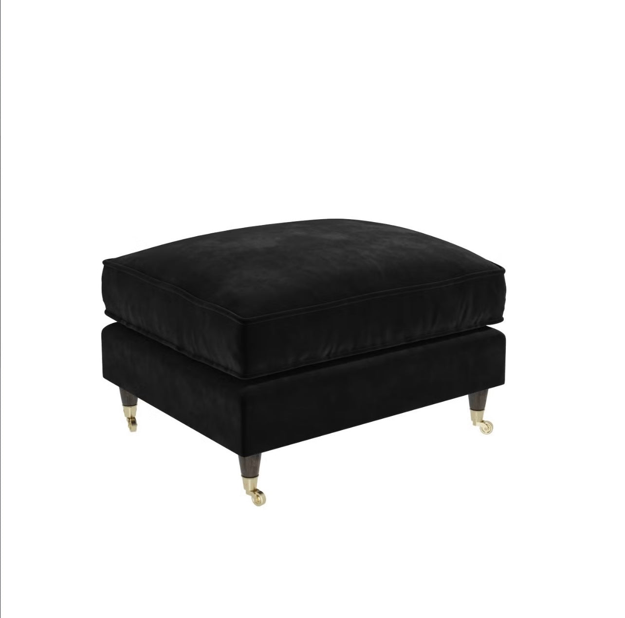 Velvet Footstool Ottoman Pouffe Upholstered Soft Stool