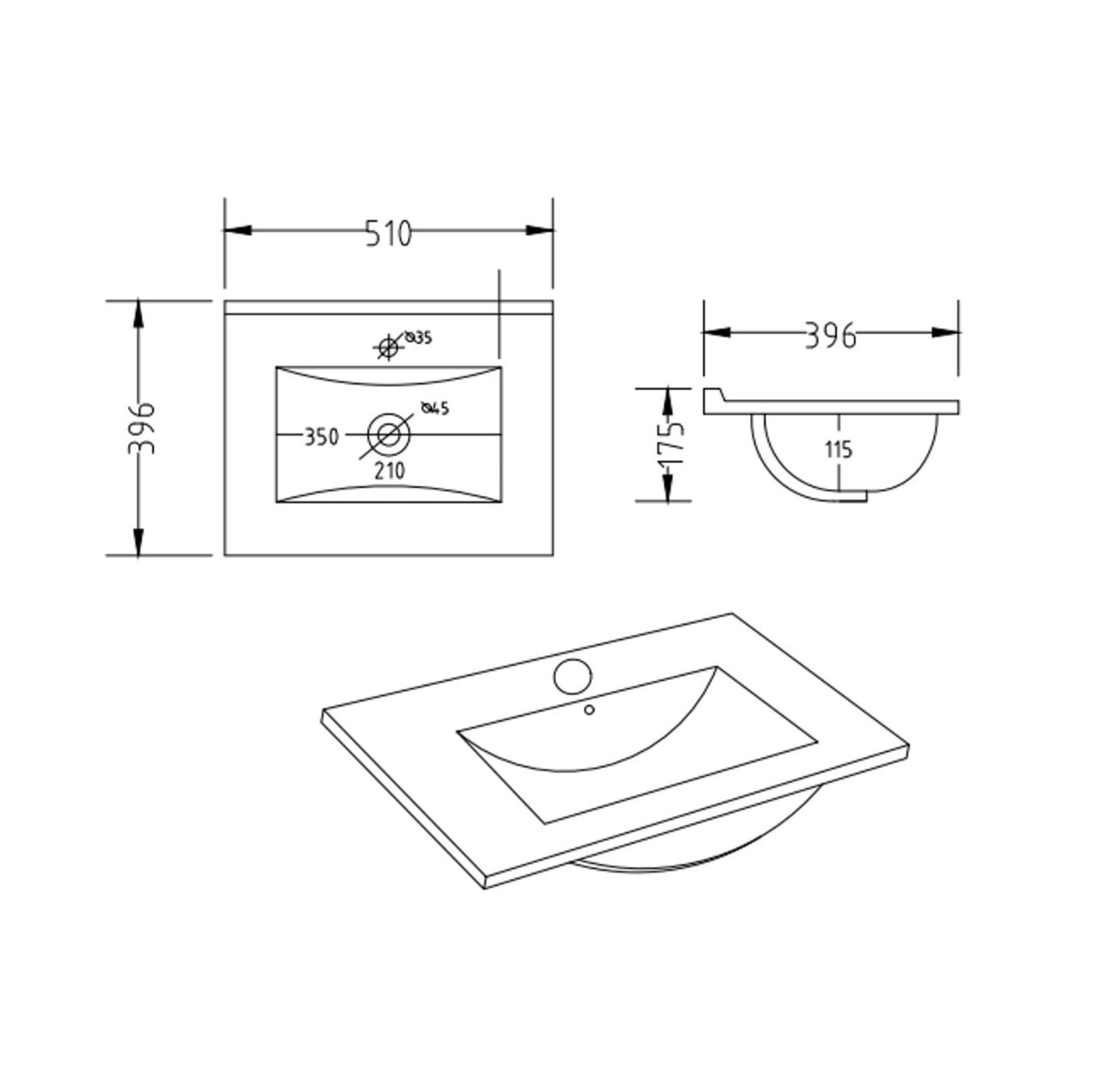 White Vanity Basin Unit Modern Bathroom Ceramic Basin
