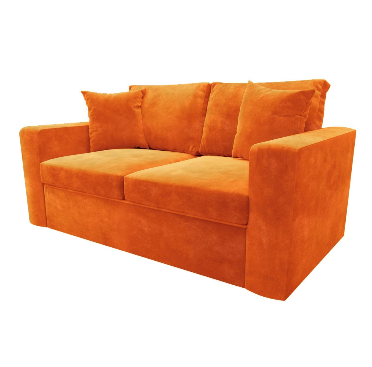 Velvet Sofa Bed 2 Seater Sleeper Sofa with Mattress and Cushions