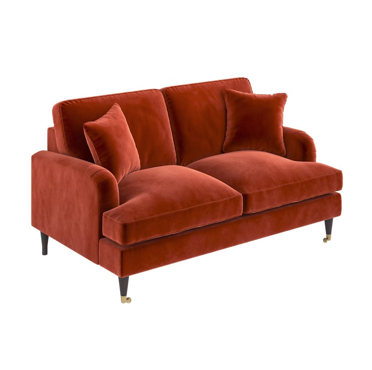 Velvet Sofa 2 Seater Couch Upholstered with Cushions
