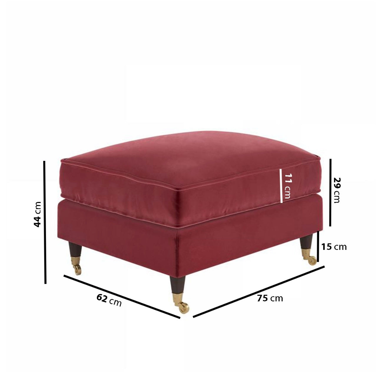 Velvet Footstool Ottoman Pouffe Upholstered Soft Stool