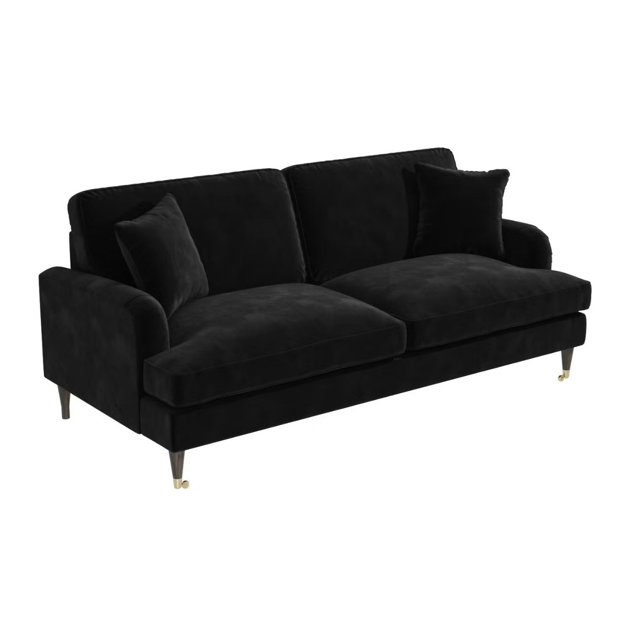 Velvet Sofa 3 Seater Couch Upholstered with Cushions
