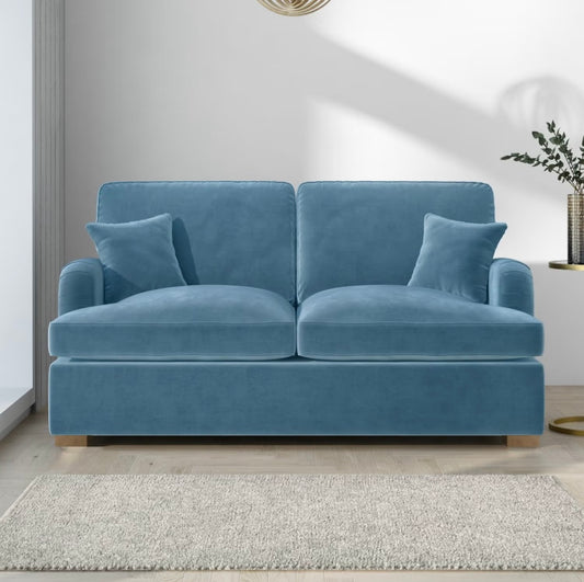 Velvet Sofa Bed 2 Seater Sleeper Sofa with Mattress and Cushions