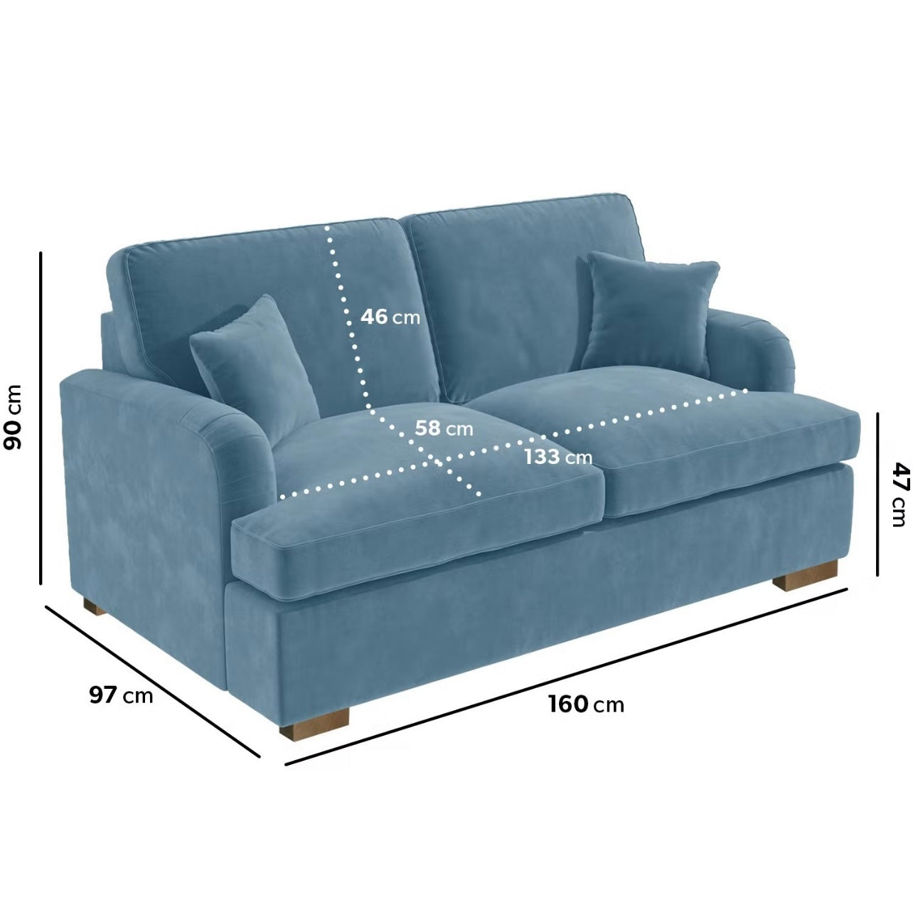 Velvet Sofa Bed 2 Seater Sleeper Sofa with Mattress and Cushions