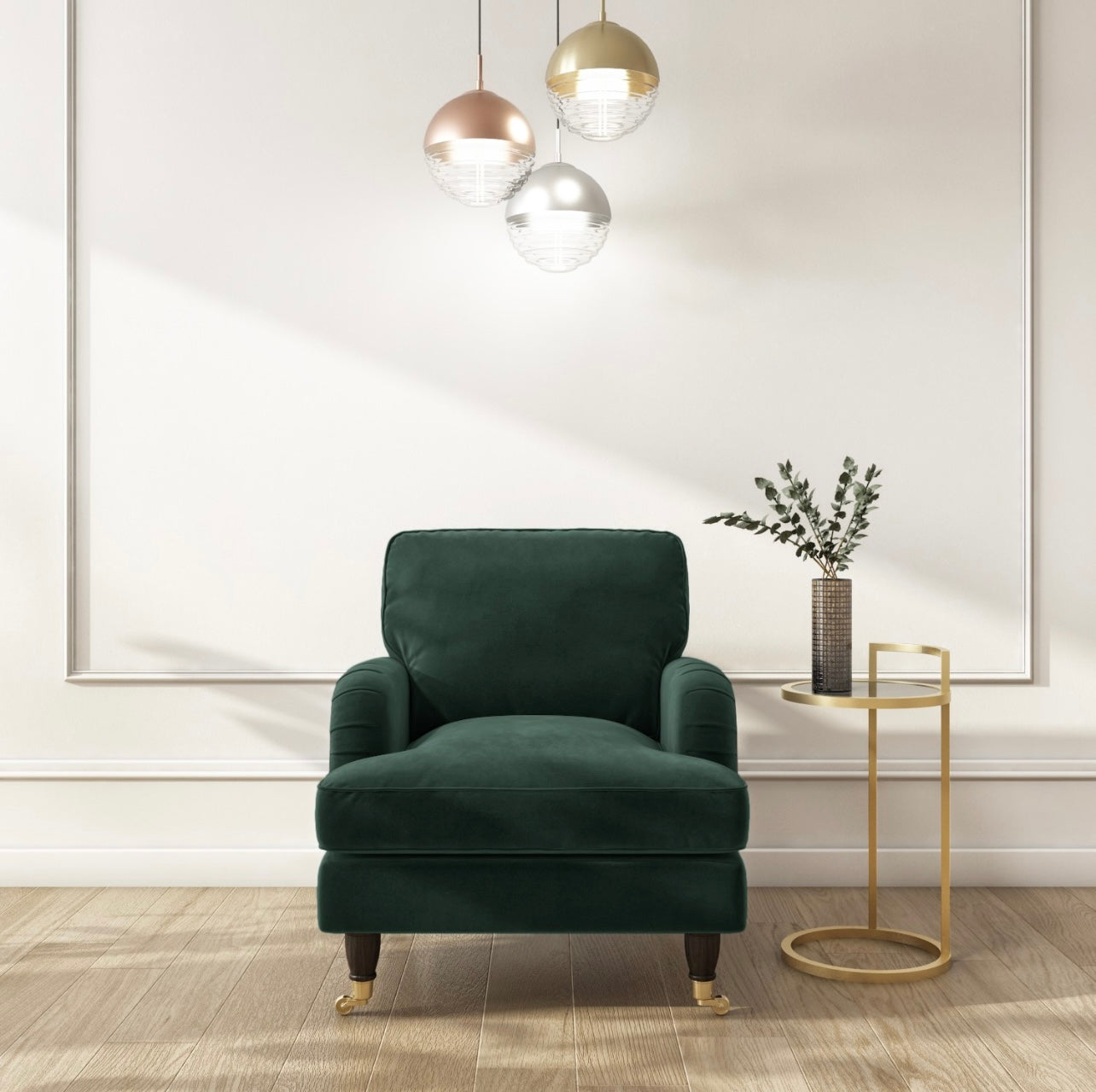 Velvet Armchair Upholstered Accent Chair Plush and Modern