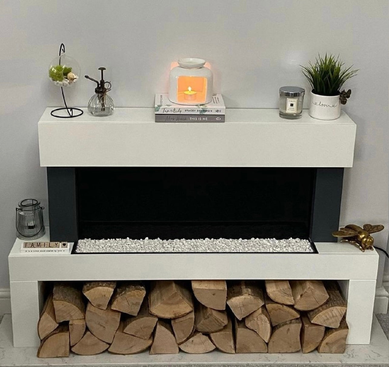Electric Fireplace with LED Flame and Logs