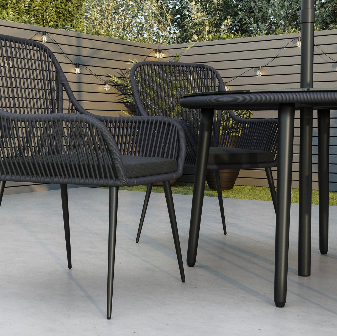 Garden Dining Set 4 Seater with Parasol Outdoor Patio