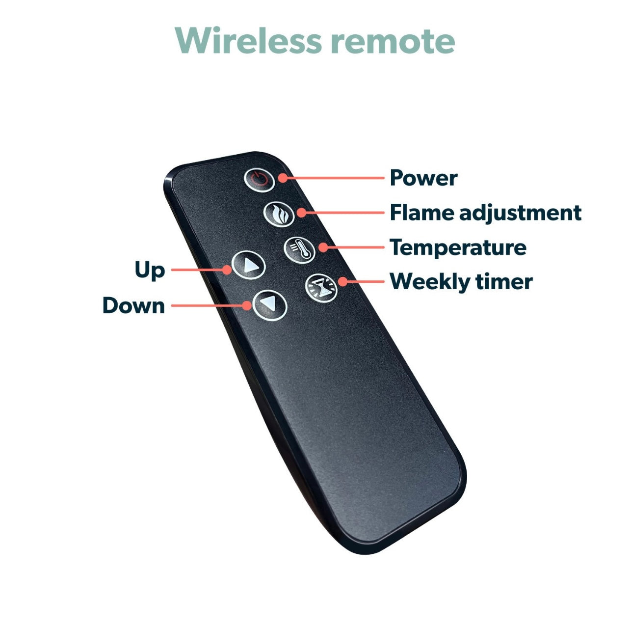 Electric Fireplace LED Flame Effect with Remote Control Smart Fire