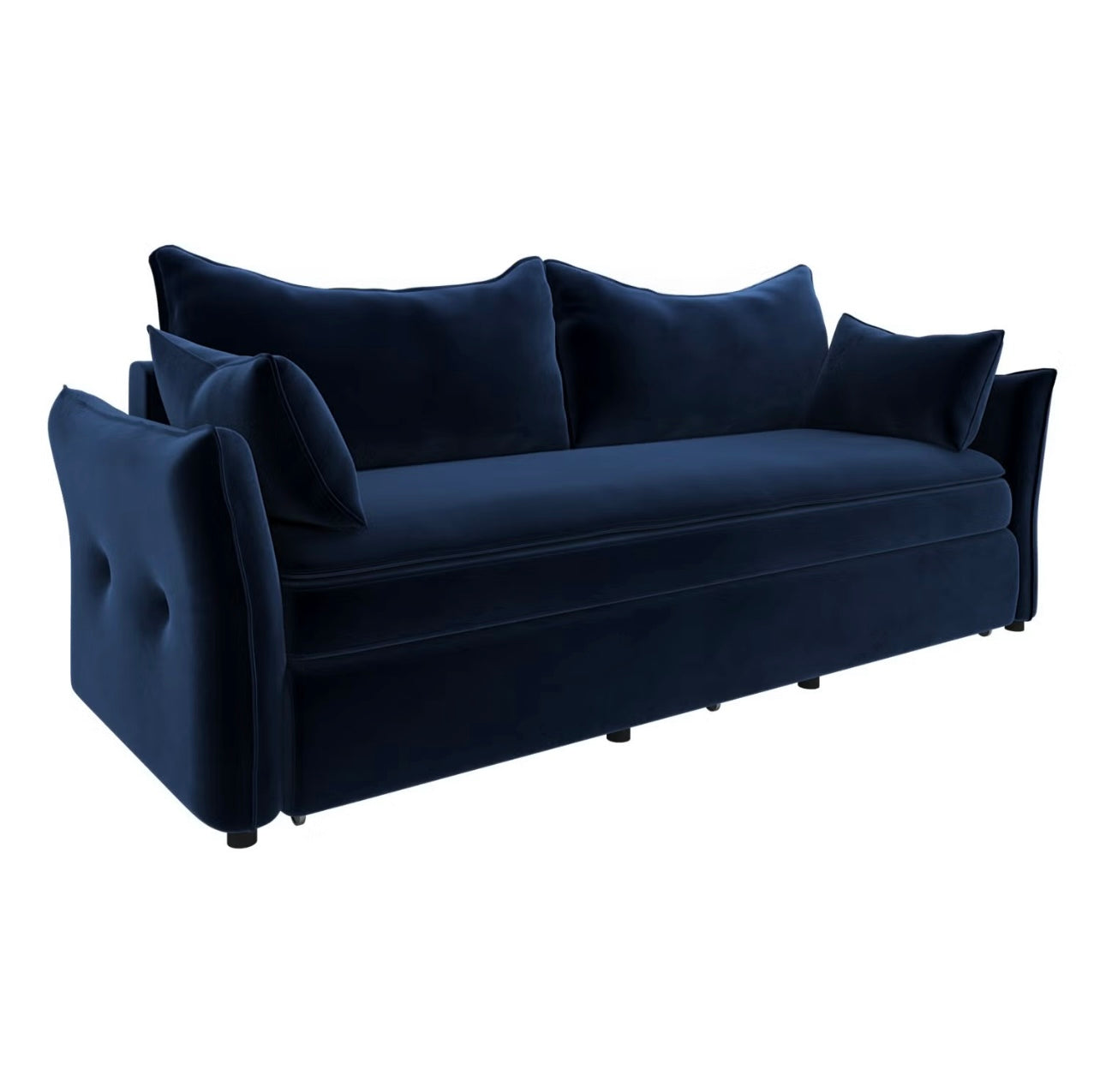 Sofa Bed 3 Seater Velvet Sleeper Sofa with Mattress and Cushions