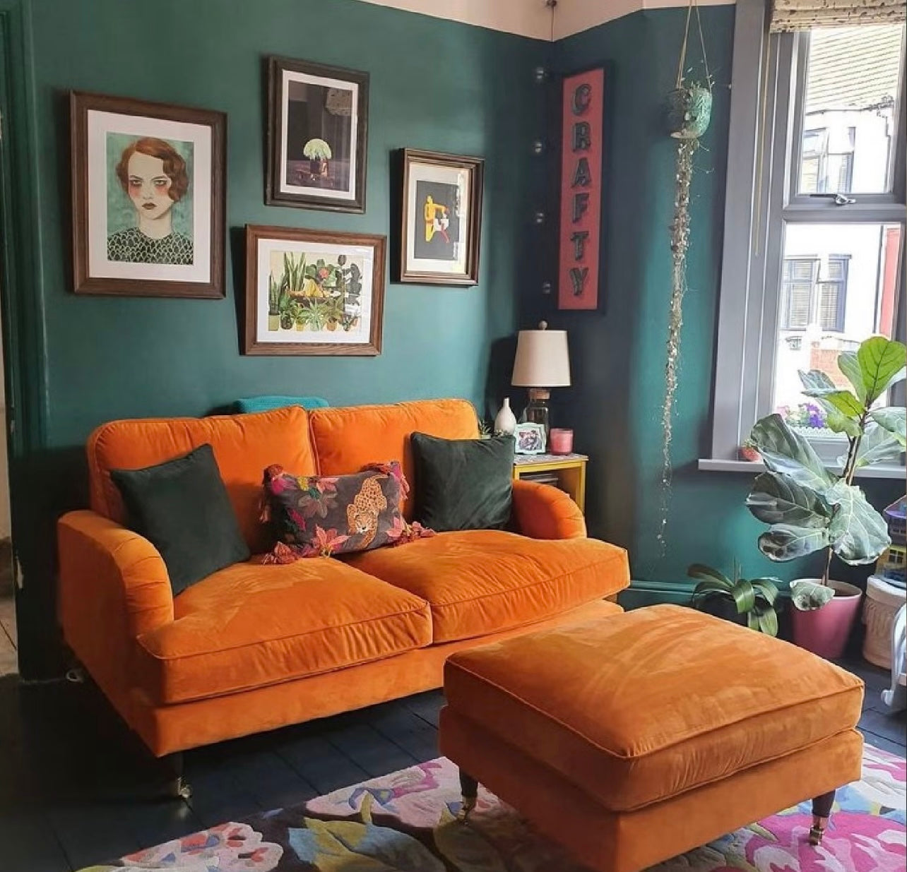 Velvet Sofa 2 Seater Couch Upholstered with Cushions