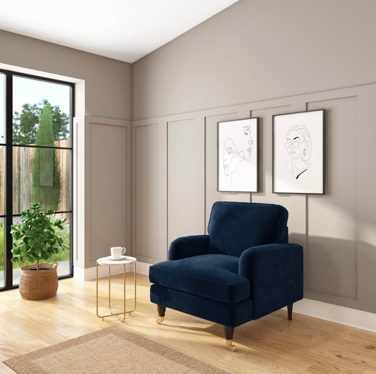 Velvet Armchair Upholstered Accent Chair Plush and Modern