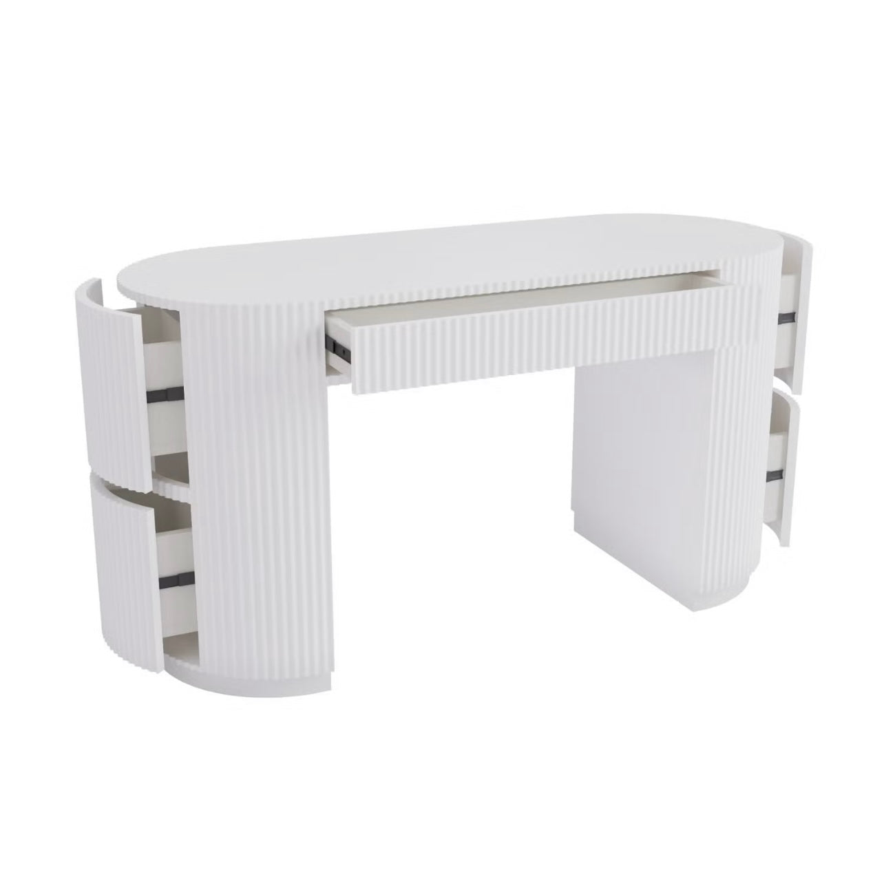 White Home Office Desk Modern Computer Table with Drawers