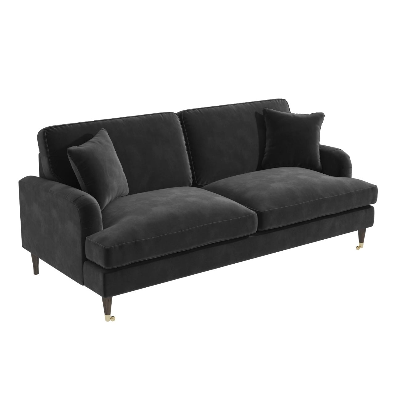 Velvet Sofa 3 Seater Couch Upholstered with Cushions