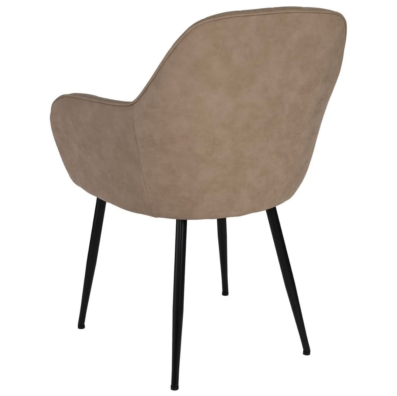 Faux Leather Dining Chairs Modern with Armrests and Sleek Black Legs