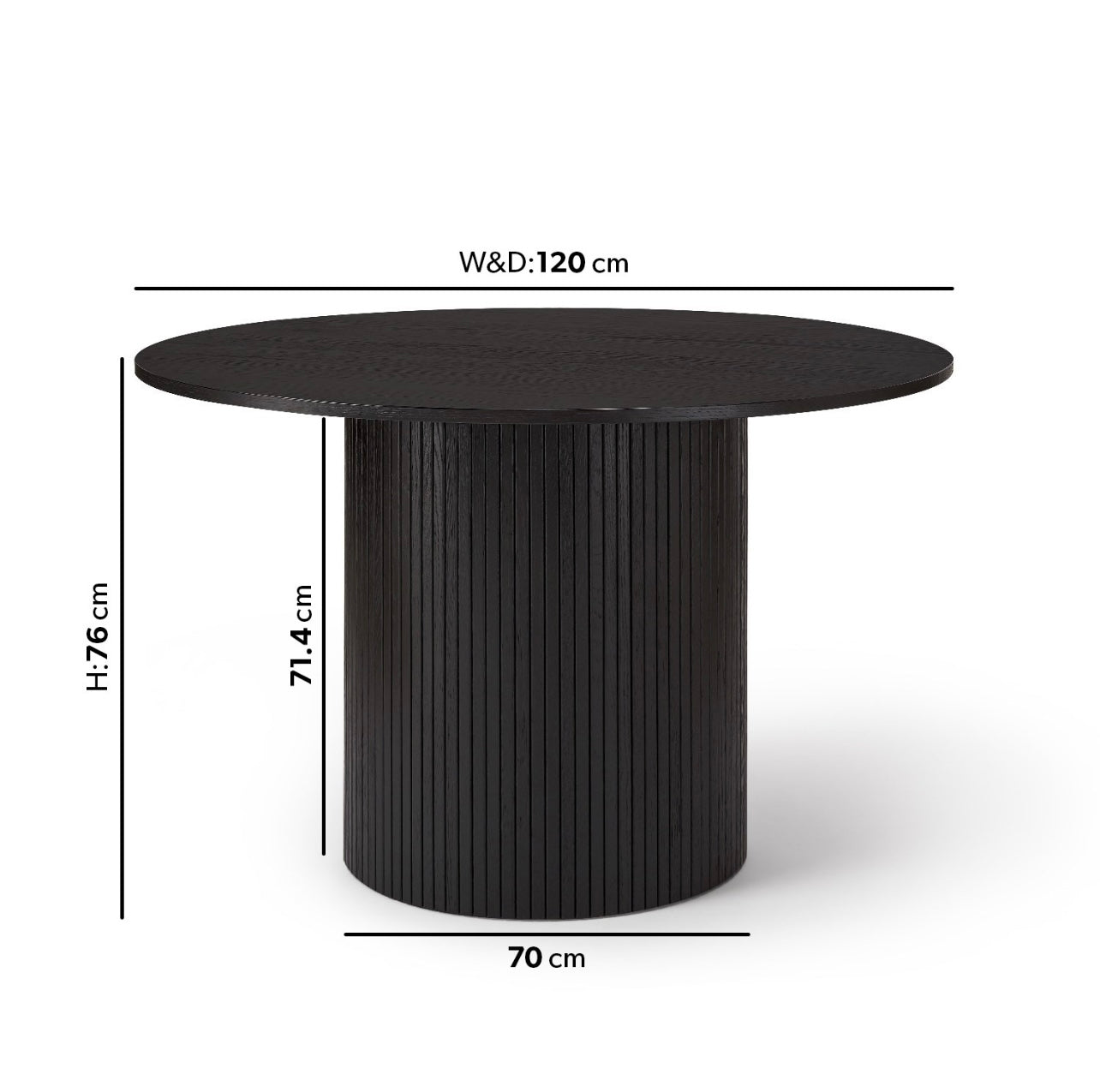 Black Dining Set Oak Table with Four Chairs