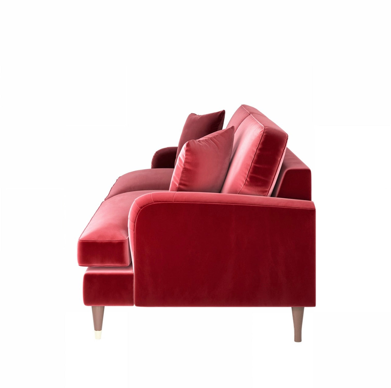 Four Seater Sofa Velvet Couch Upholstered with Cushions