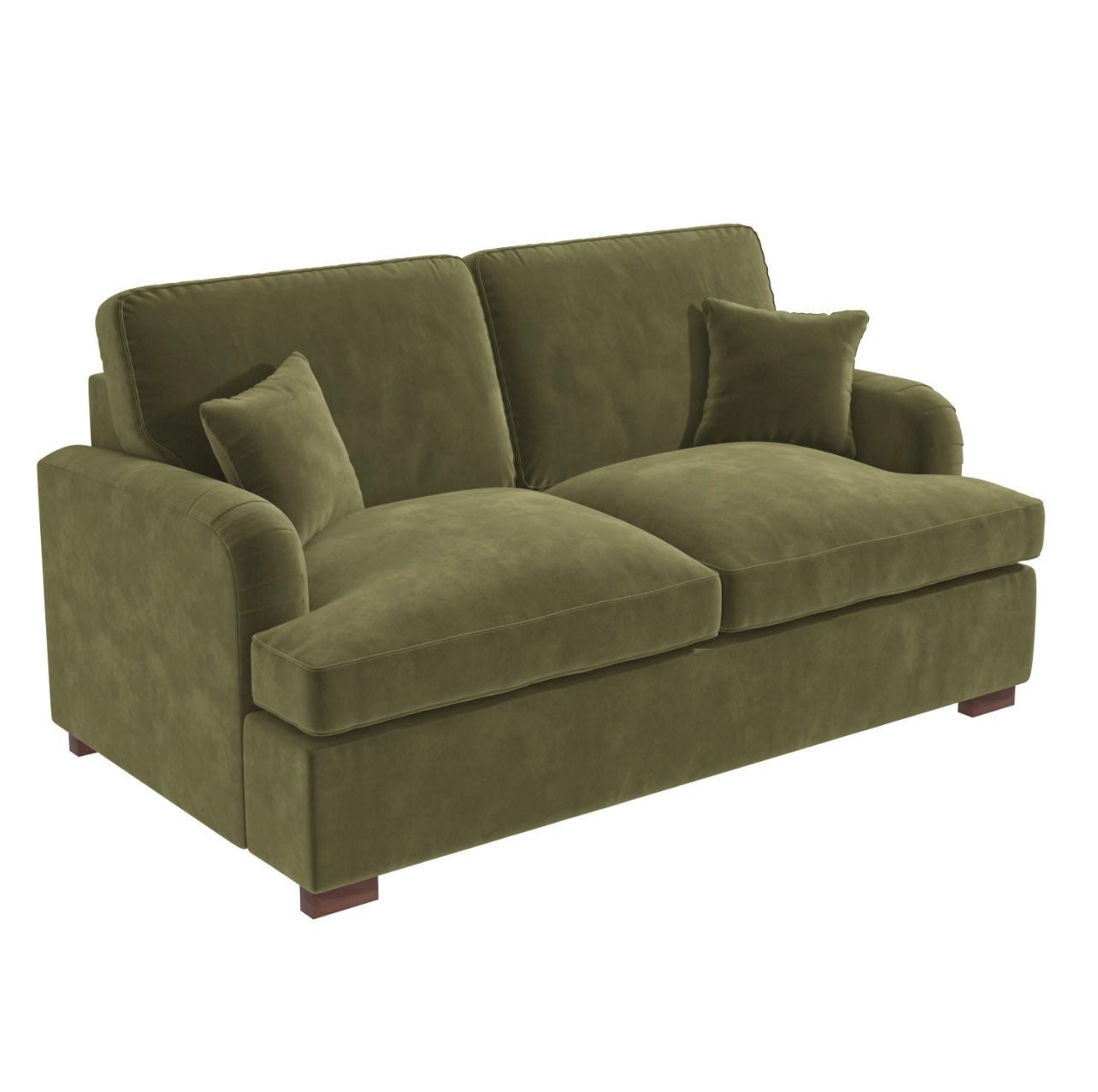 Velvet Sofa Bed 2 Seater Sleeper Sofa with Mattress and Cushions