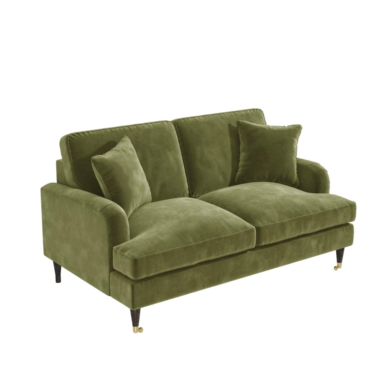Two Seater Sofa Velvet Couch Upholstered with Cushions