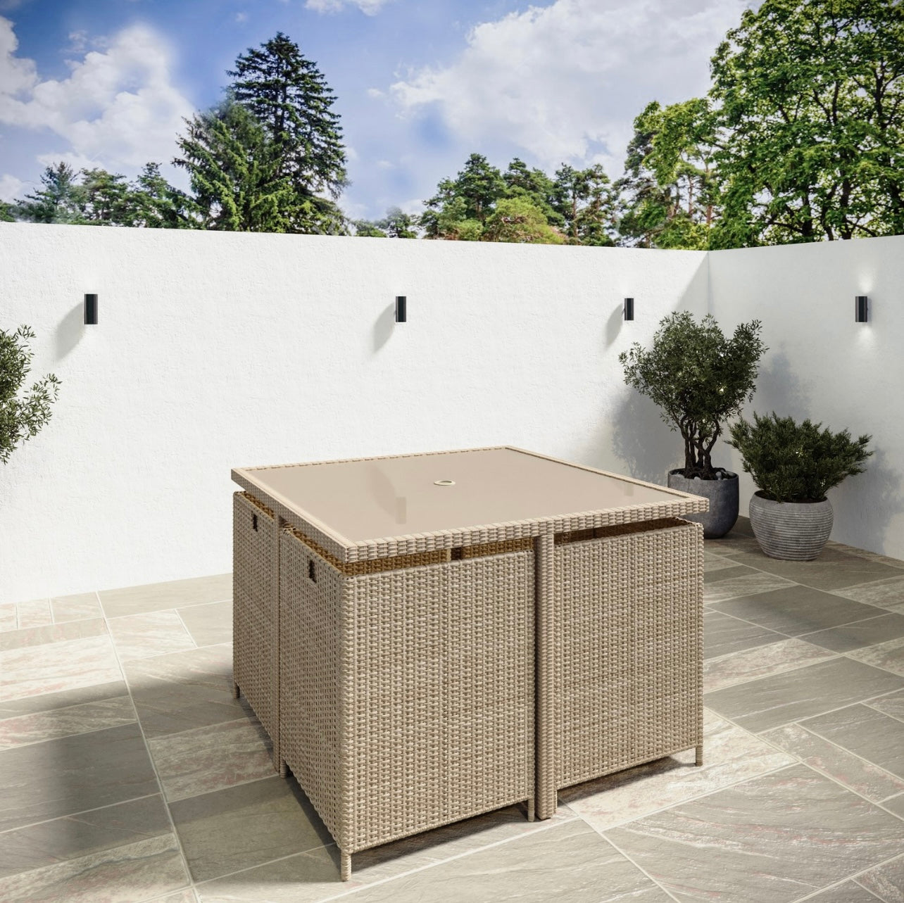 Rattan Garden Dining Set Seats 8 Outdoor Patio