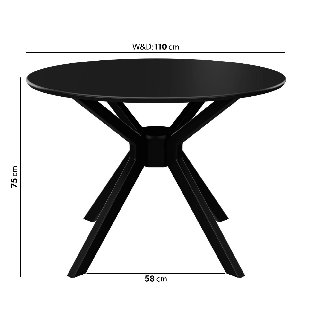 Black Dining Set Table and Four Chairs