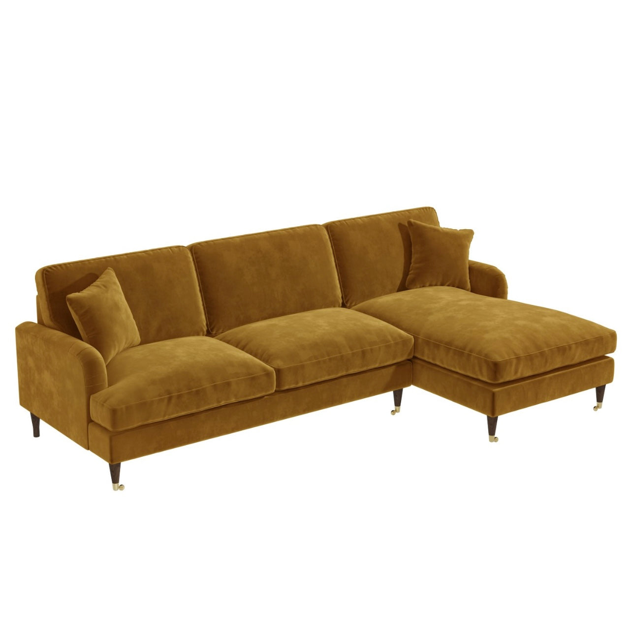 4 Seater Sofa L-Shaped Velvet Corner Couch with Cushions