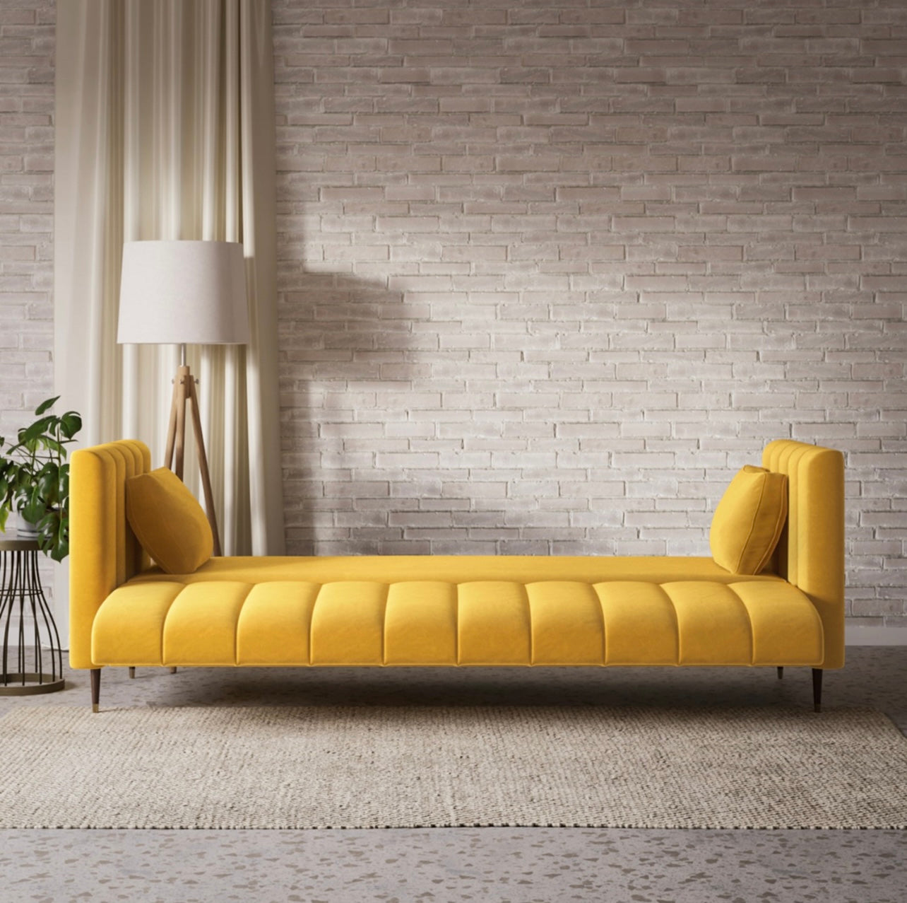 Velvet Sofa Bed 3 Seater Sleeper Sofa with Cushions