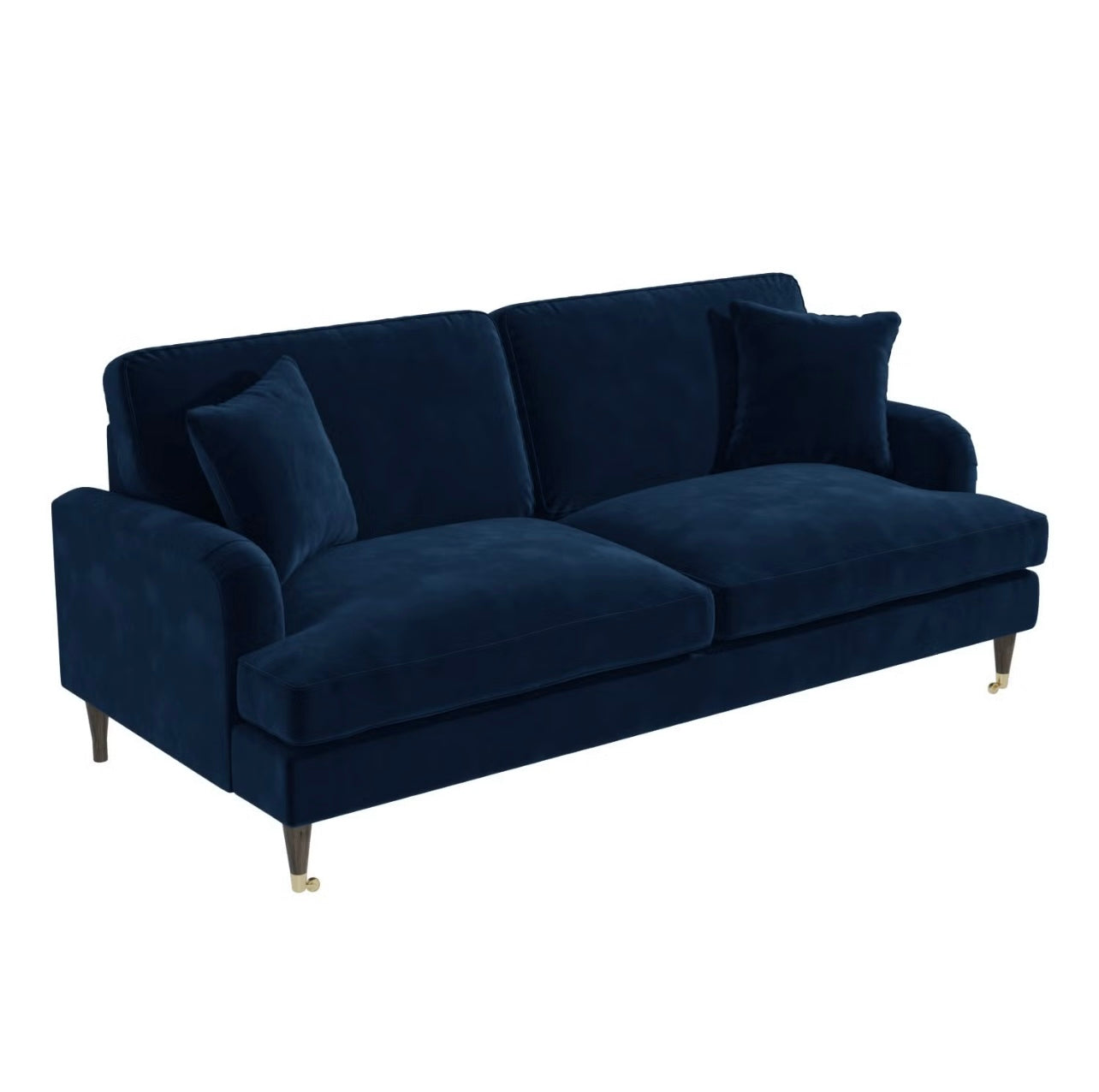 Velvet Sofa 3 Seater Couch Upholstered with Cushions