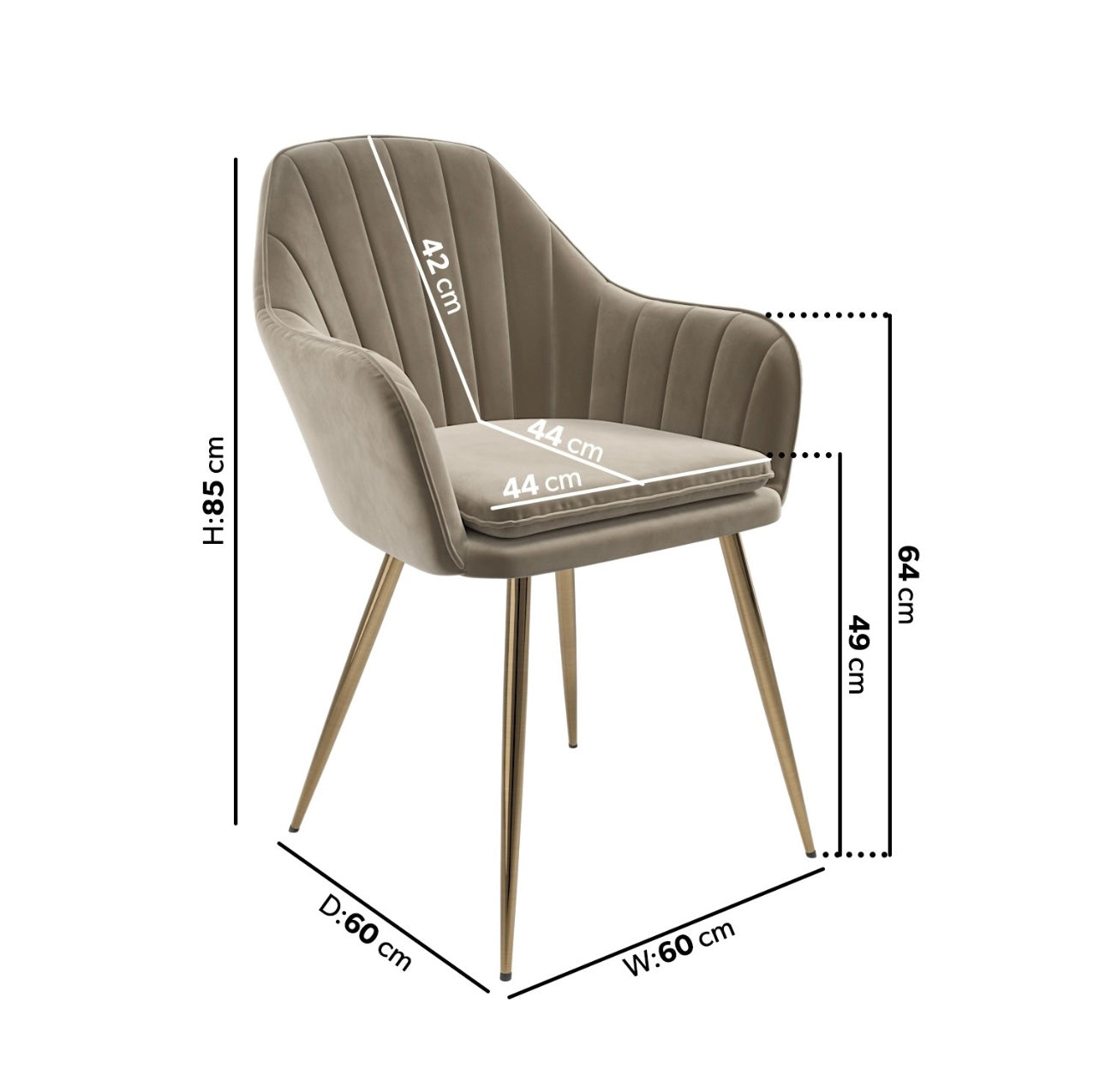 Dining Set Glass Table and Four Velvet Chairs