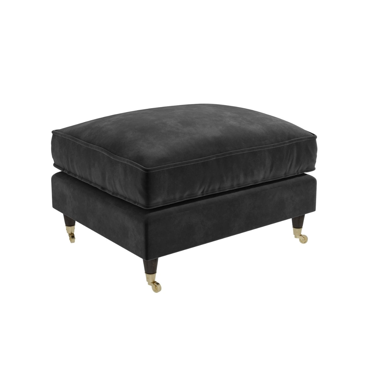 Velvet Footstool Ottoman Pouffe Upholstered Soft Stool
