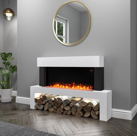 Electric Fireplace with LED Flame and Logs
