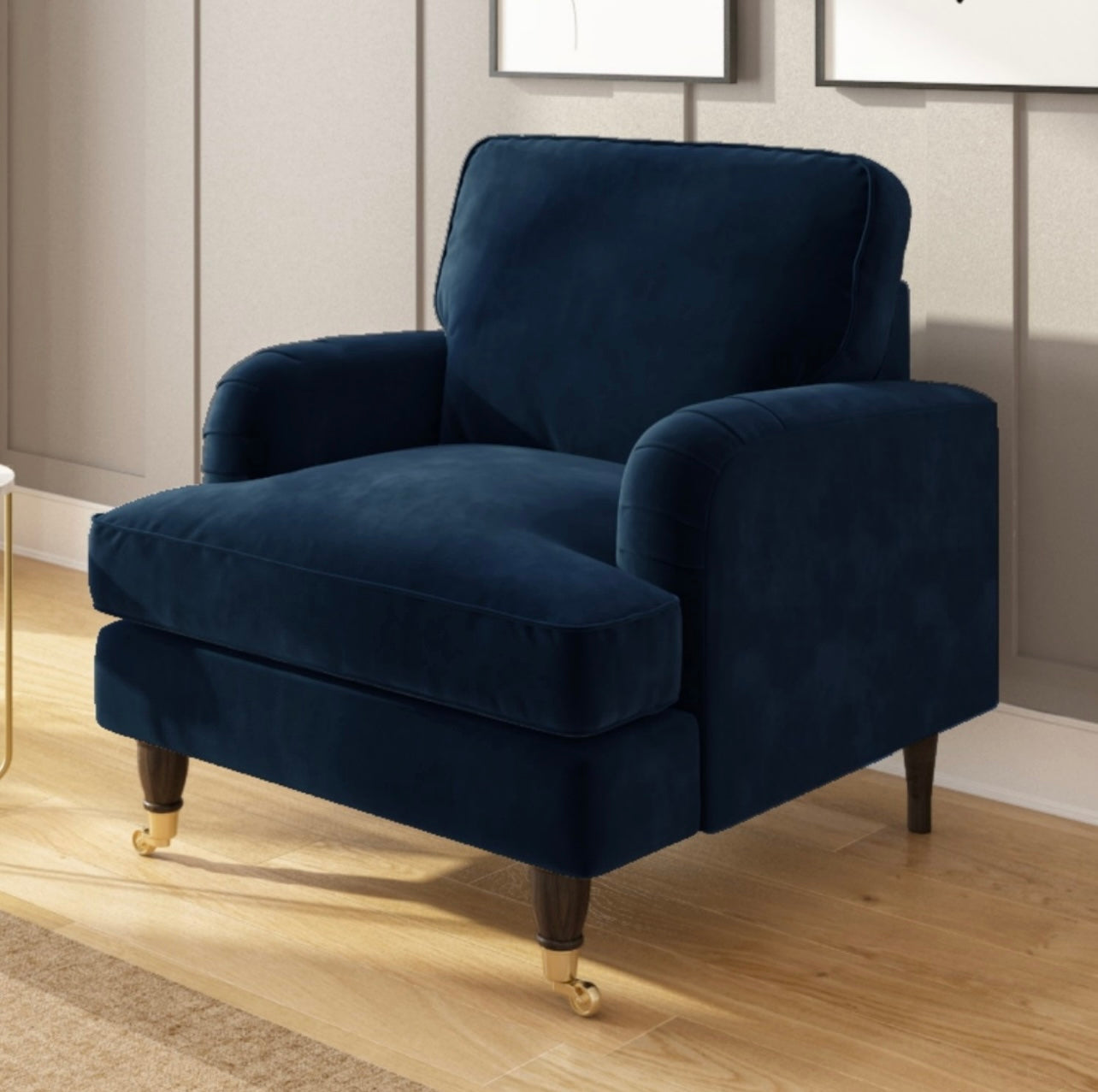 Velvet Armchair Upholstered Accent Chair Plush and Modern