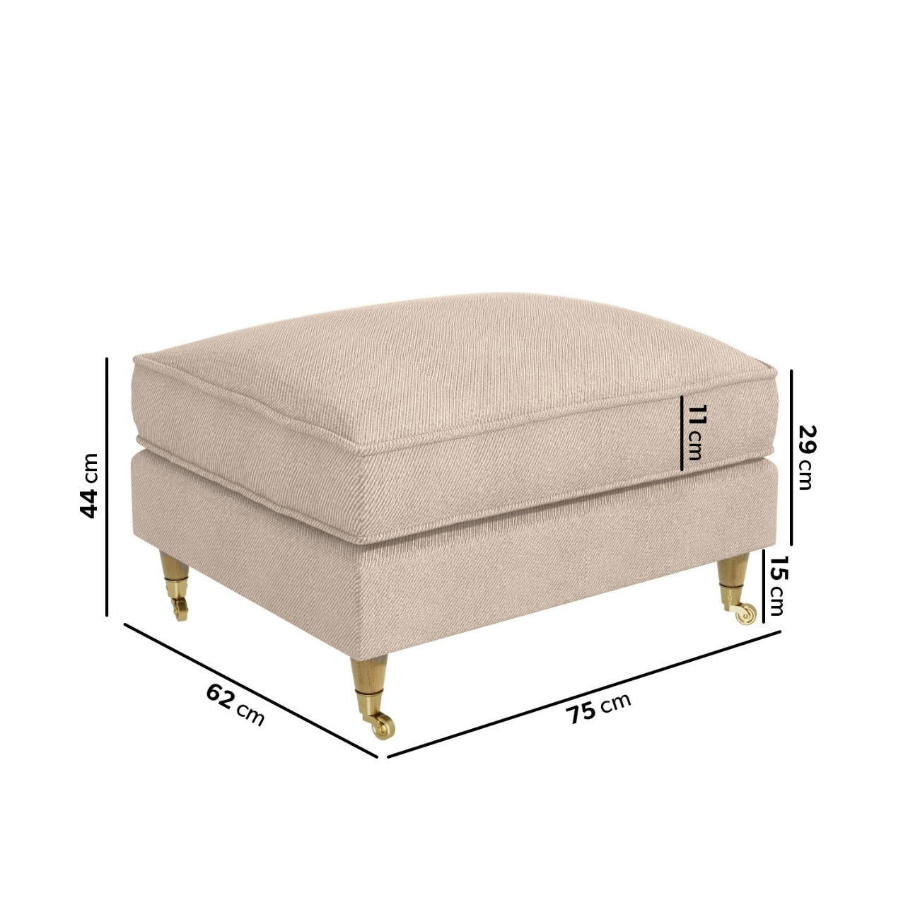 Ottoman Footstool Pouffe Upholstered Soft Stool