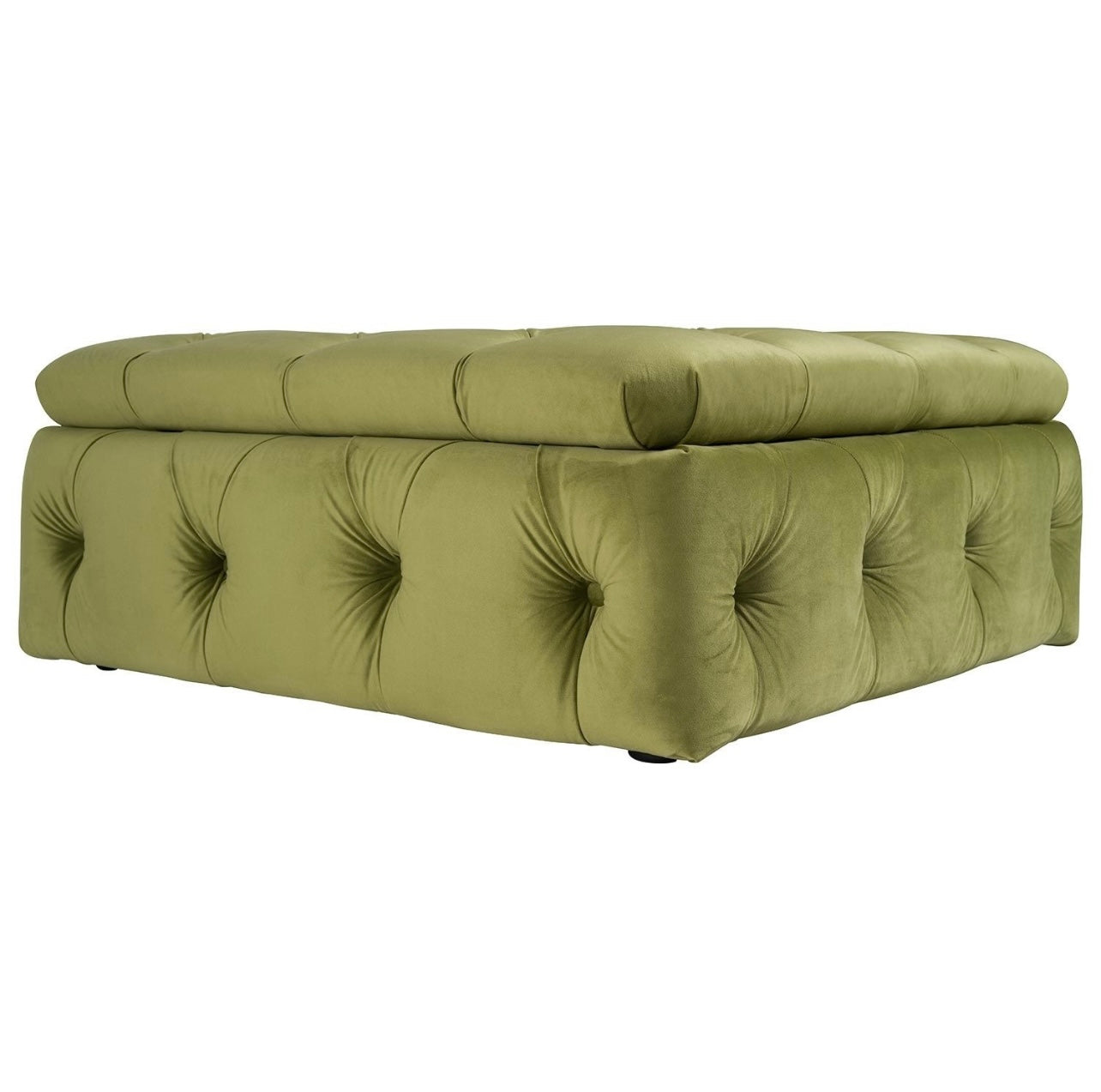 Velvet Footstool Ottoman Pouffe Upholstered Soft Stool