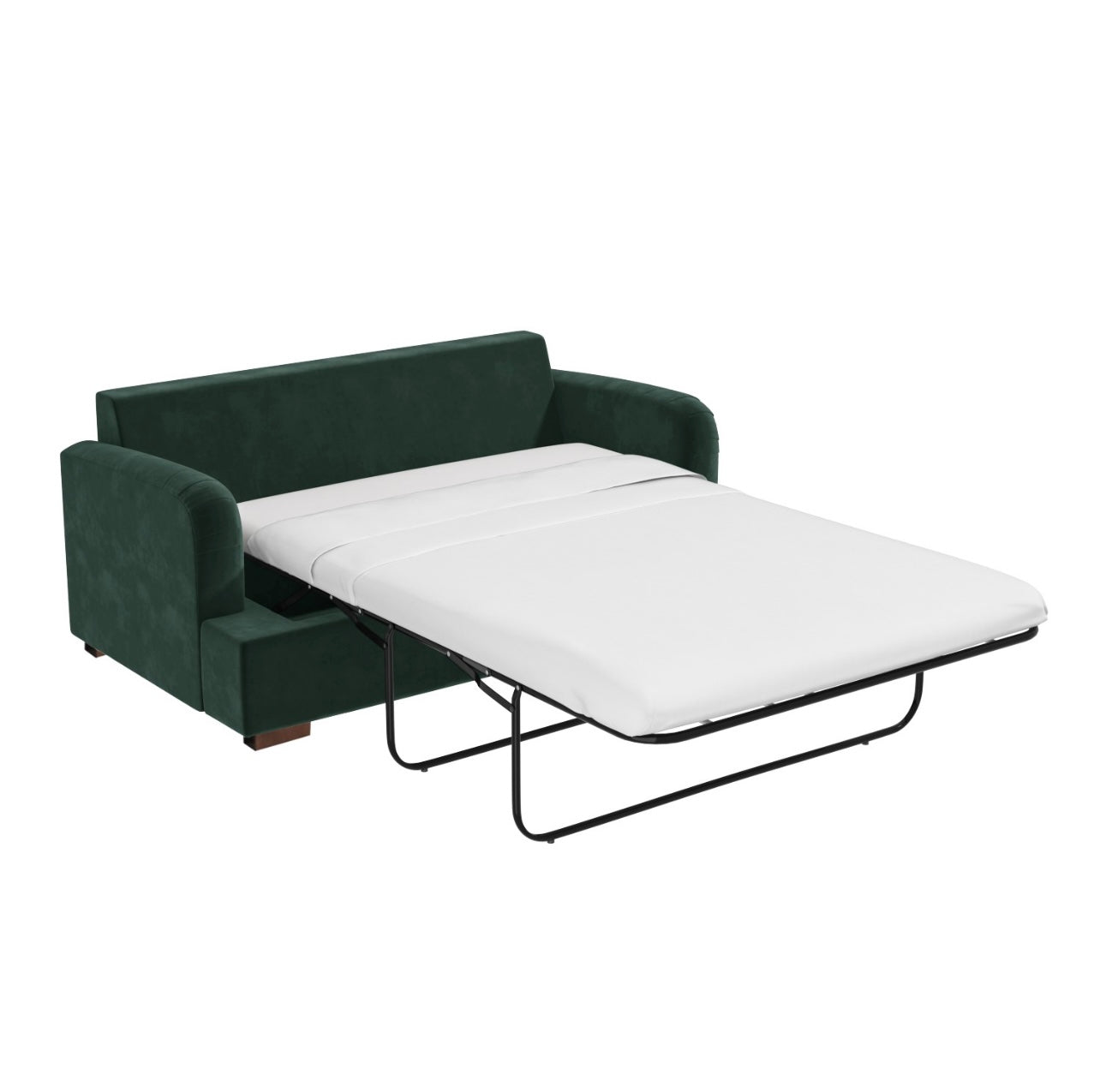 Velvet Sofa Bed 2 Seater Sleeper Sofa with Mattress and Cushions