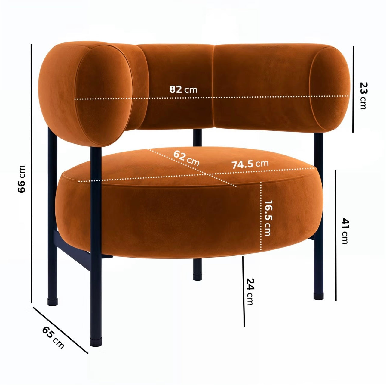 Velvet Armchair Upholstered Accent Chair Modern