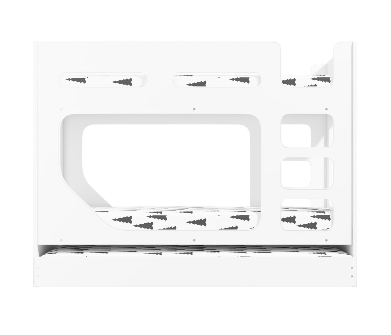 Kids Bunk Bed Wooden Frame Single Sleeper with Pull Out Trundle