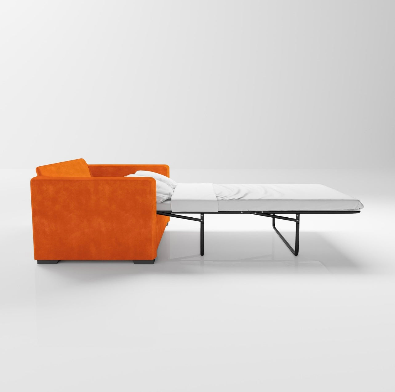 Velvet Sofa Bed 2 Seater Sleeper Sofa with Mattress and Cushions