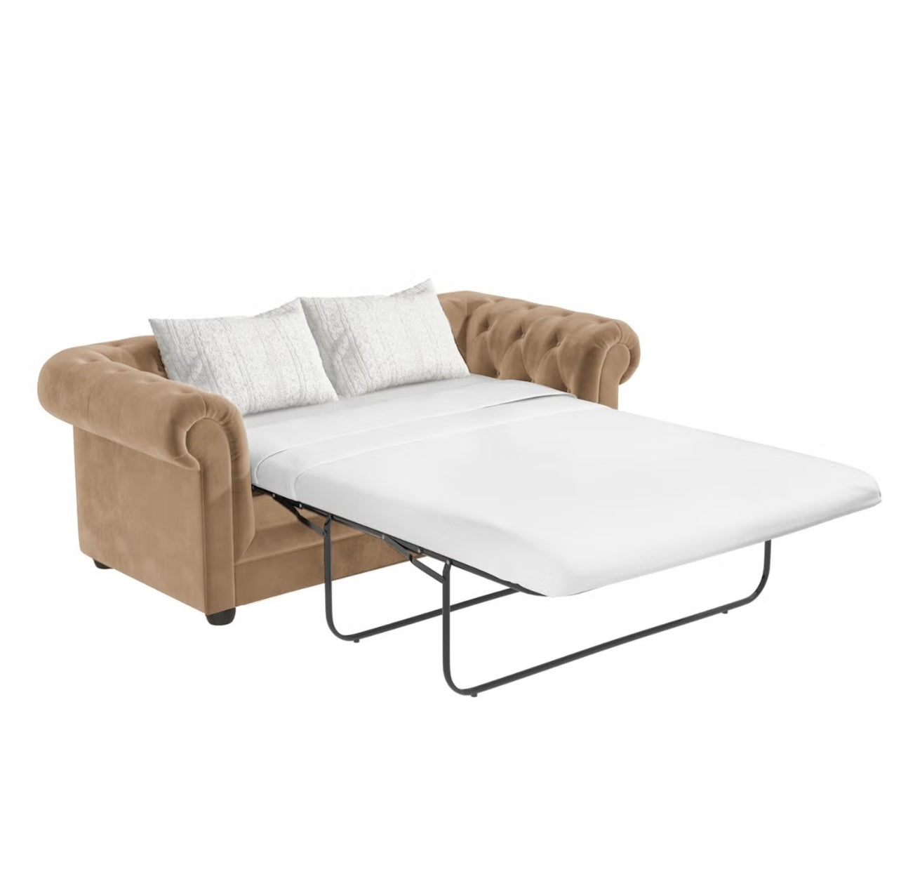 Velvet Sofa Bed Three Seater Sleeper Sofa with Mattress