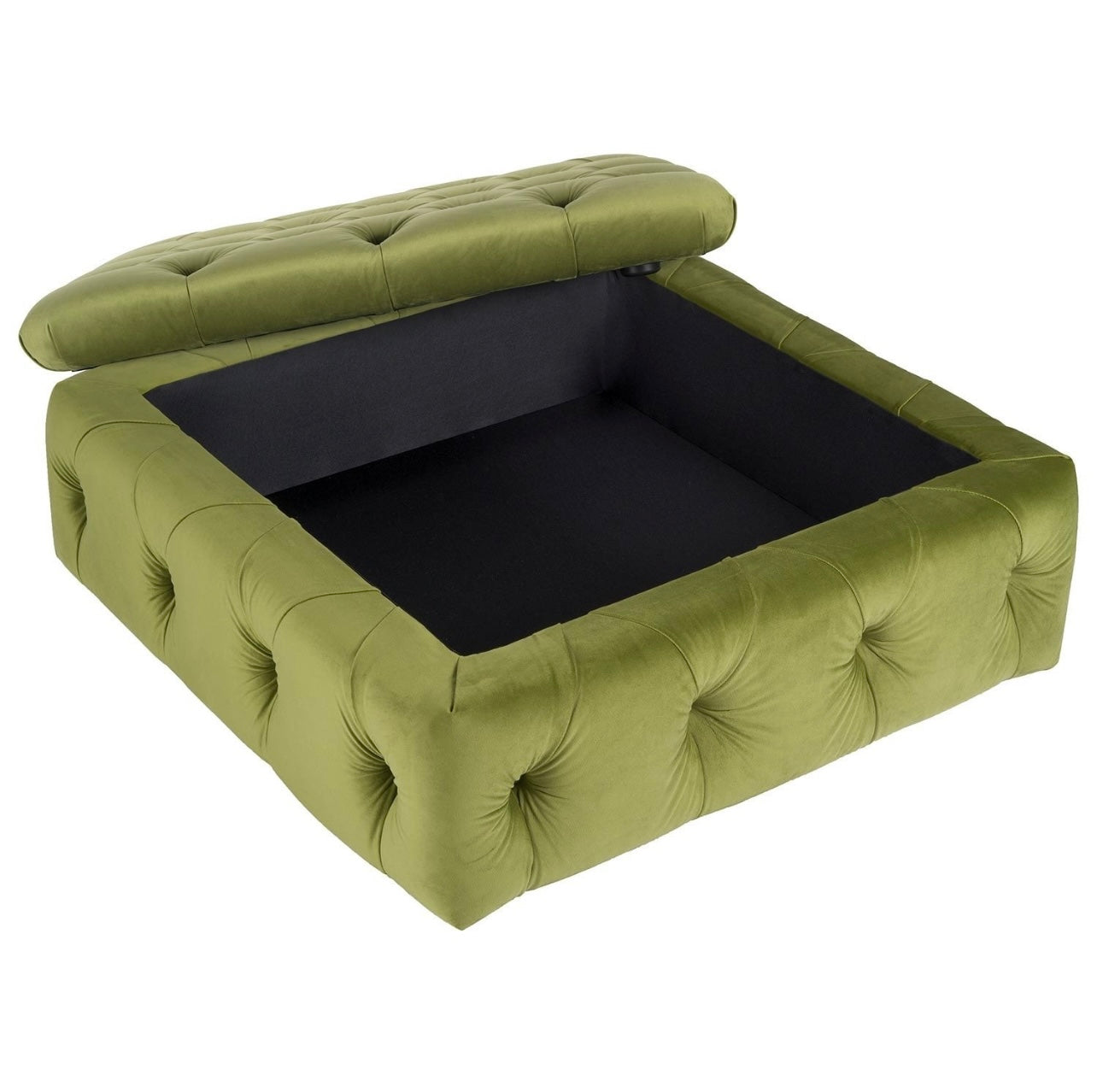 Velvet Footstool Ottoman Pouffe Upholstered Soft Stool