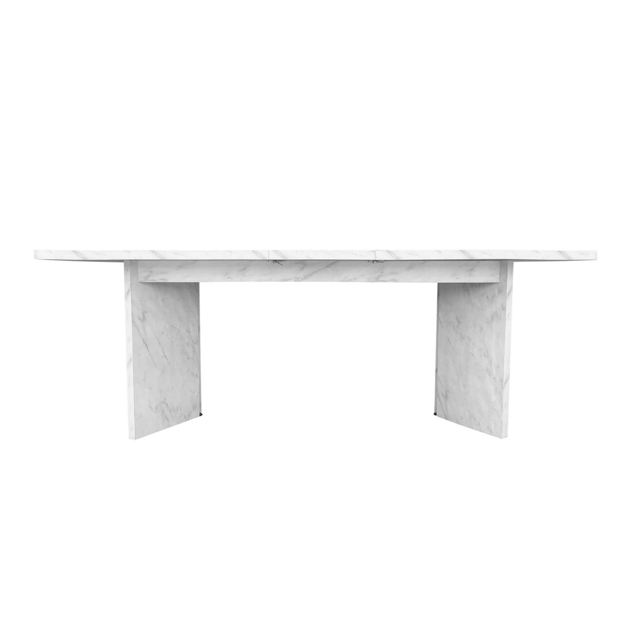 Modern White Dining Table Extendable to Seat 8 Heat Resistant and Scratch Proof