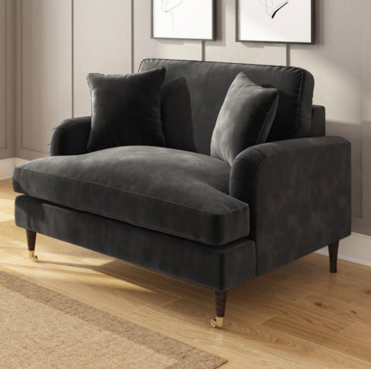 Loveseat Sofa Velvet Couch 2 Seater with Cushions