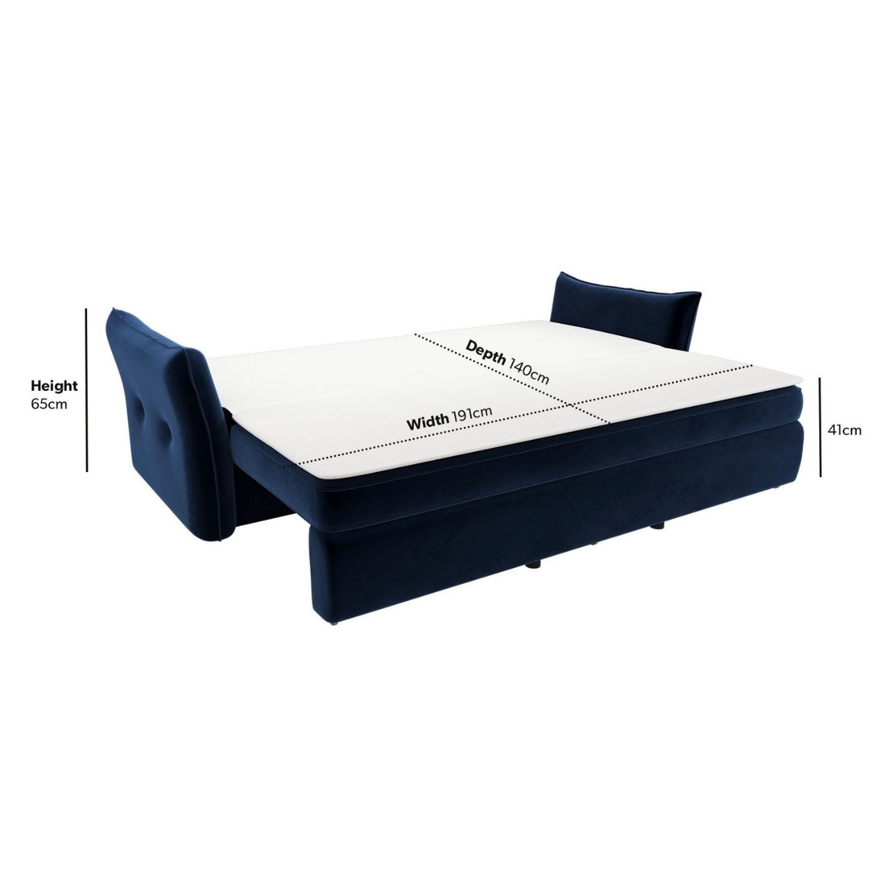 Sofa Bed 3 Seater Velvet Sleeper Sofa with Mattress and Cushions