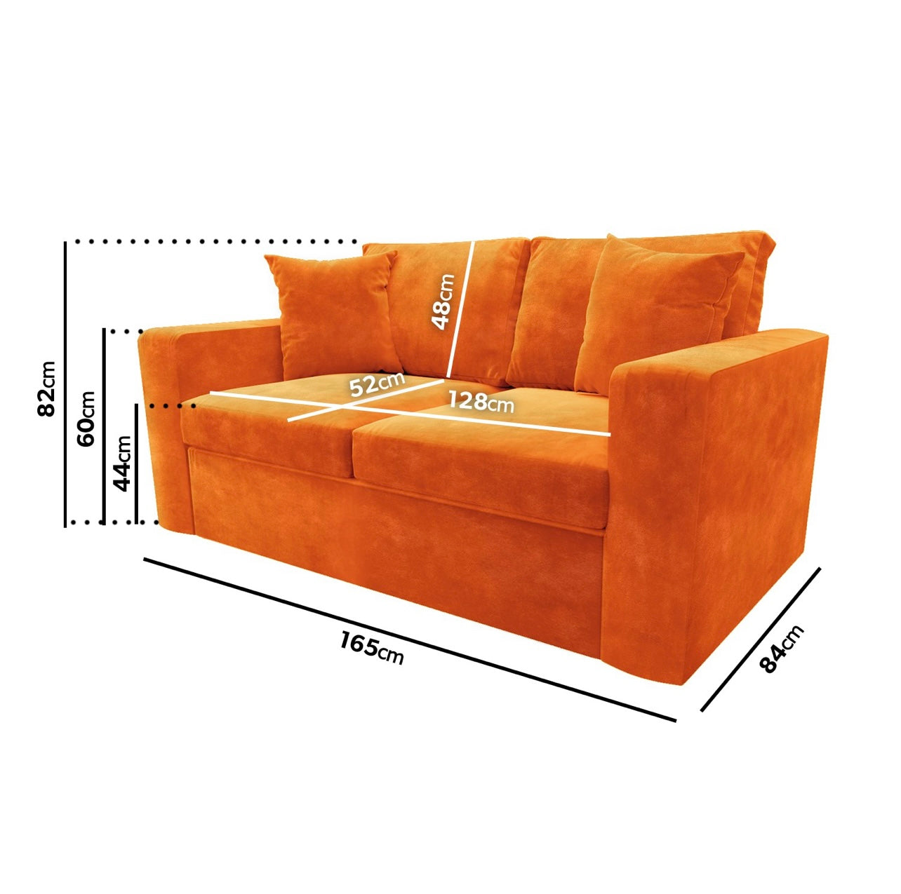 Velvet Sofa Bed 2 Seater Sleeper Sofa with Mattress and Cushions