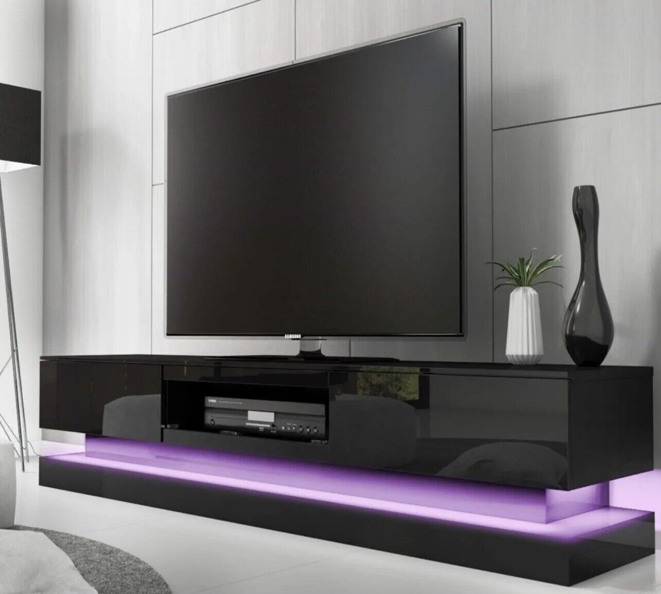 TV Unit with LED Lighting and Remote Control