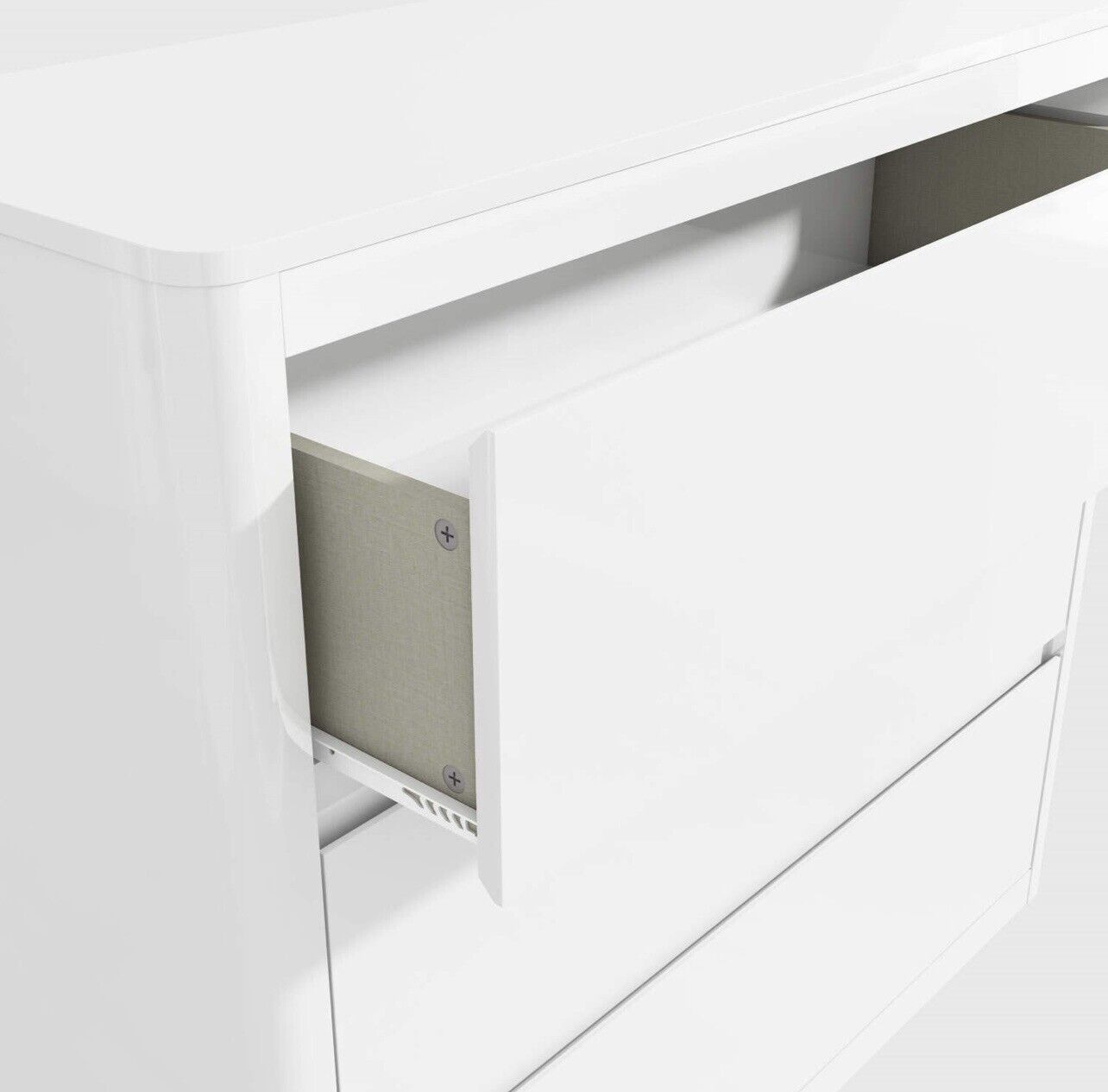 Gloss White Chest of Drawers Wooden