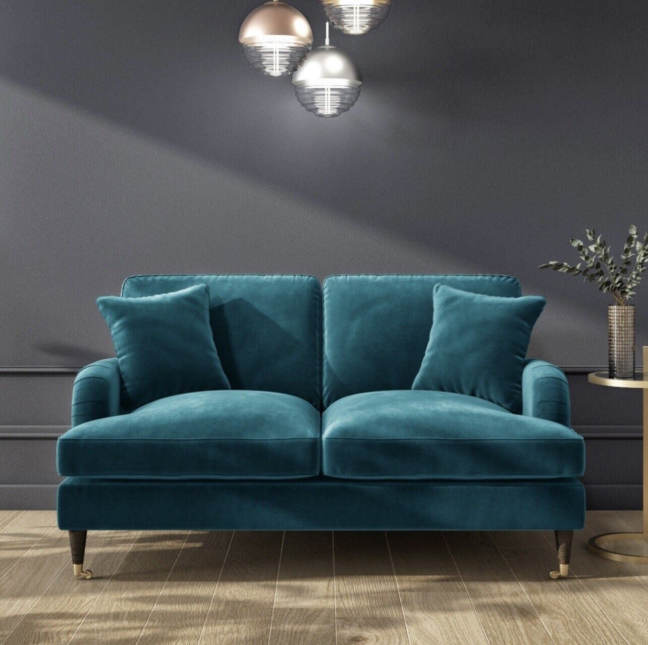 Sofa 2 Seater Velvet Couch Upholstered with Cushions