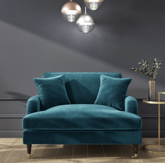 Velvet Loveseat Sofa Couch 2 Seater with Cushions